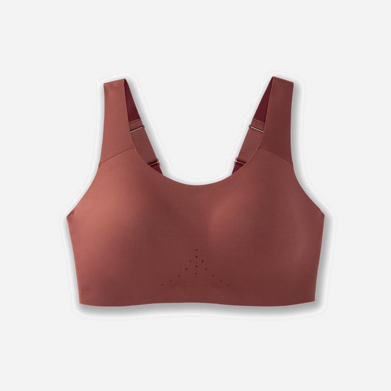 Brooks Women's Dare Scoopback Running Bra Singapore - Burgundy/Terracotta (49067-SDBU)